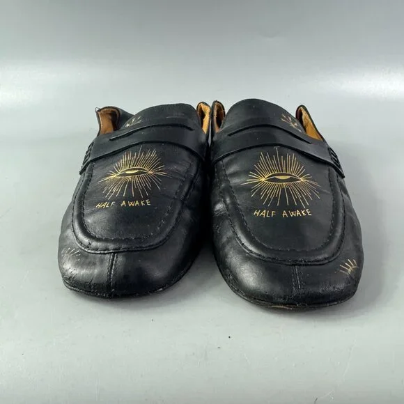 Isabel Marant Fanzel Collapsible-heel Leather Loafers In Metallic Black, Size 40 - Picture 3 of 14